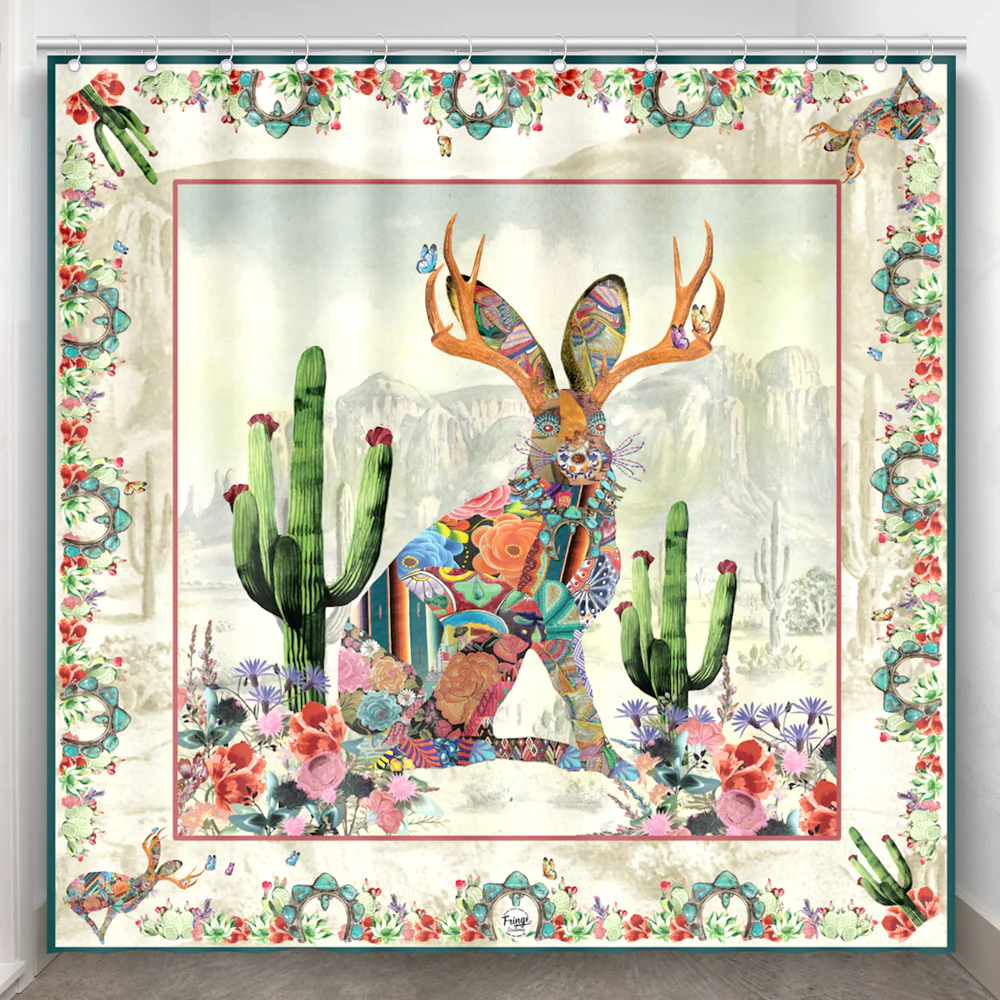 Shower Curtain - Jewelled Jackalope - Image 6